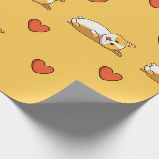 Corgi-Liebe-Muster Geschenkpapier (Ecke)