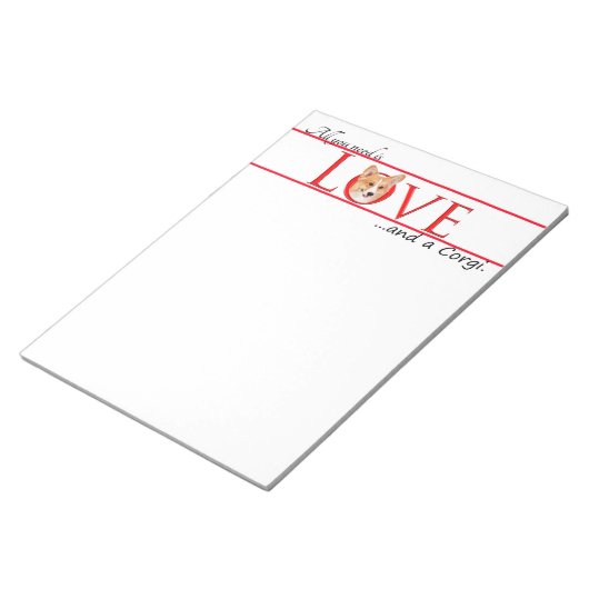 Corgi Liebe Notepad Notizblock (angewinkelt)