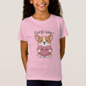 Corgi Liebe Pink T-Shirt (Vorderseite)