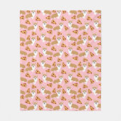 Corgi Liebe Pizza pizza pink Fleecedecke (Vorderseite)