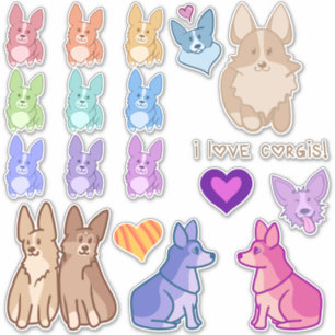 Corgi Liebe Sticker Pack