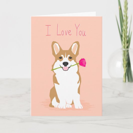 Corgi Liebe Valentine Karte (Vorderseite)