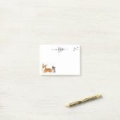 Corgi Liebe Watercolor Monogram Personalisiert Post-it Klebezettel (Auf Schreibtisch)