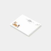 Corgi Liebe Watercolor Monogram Personalisiert Post-it Klebezettel (angewinkelt)