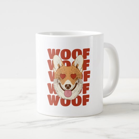 CORGI LIEBE wuff Jumbo-Tasse (Vorderseite Rechts)