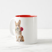 Corgi Liebe Zweifarbige Tasse (Vorderseite Links)