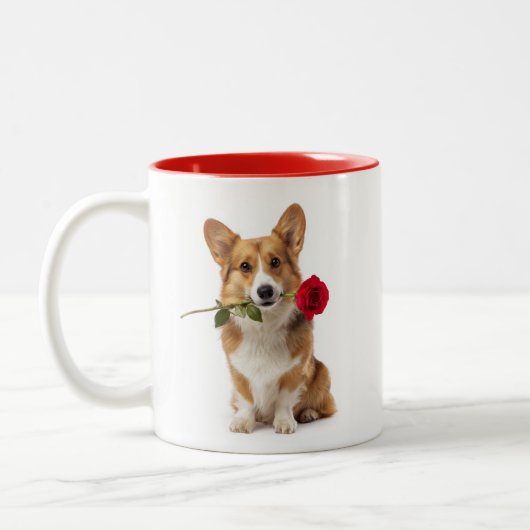 Corgi Liebe Zweifarbige Tasse (Links)