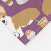 Corgi Lieben Kaffee lila Fleecedecke (Ecke)