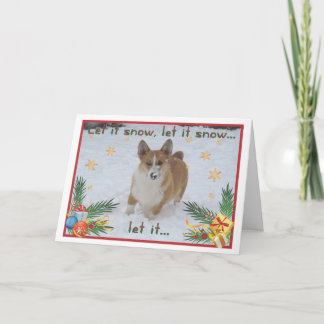 Corgi "ließ es schneien" Weihnachtskarte Feiertagskarte