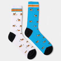 Corgi Life | Frauen Socken | Tricolor v1 | Blau