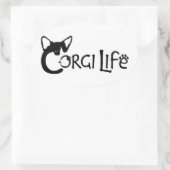 Corgi Life Ovaler Aufkleber (Tasche)