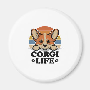 Corgi Life-Shirt Vintage Gravur Hunde-Liebhaber Ku Magnet