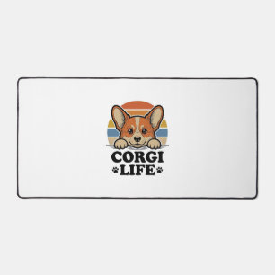Corgi Life-Shirt Vintage Gravur Hunde-Liebhaber Ku Schreibtischunterlage