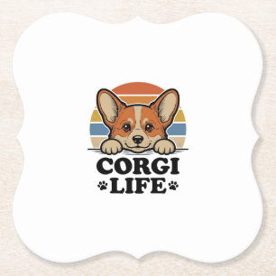 Corgi Life-Shirt Vintage Gravur Hunde-Liebhaber Ku Untersetzer