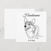 Corgi Line Art personalized dog (Vorne/Hinten)