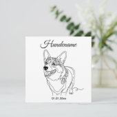 Corgi Line Art personalized dog (Stehend Vorderseite)