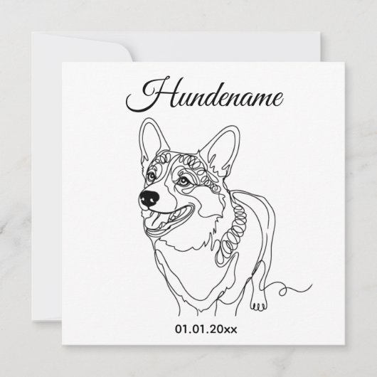 Corgi Line Art personalized dog (Vorderseite)