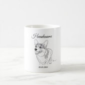 Corgi Line Art personalized dog Kaffeetasse (Mittel)