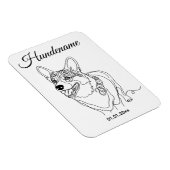 Corgi Line Art personalized dog Magnet (Rechte Seite)