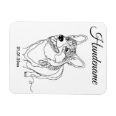 Corgi Line Art personalized dog Magnet (Horizontal)