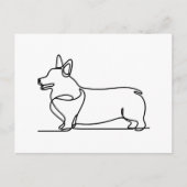 Corgi Line Zeichnend Postkarte (Vorderseite)