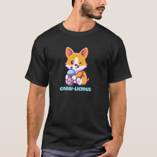 Corgi Lisious Corgi Drinking Boba Milk Tee