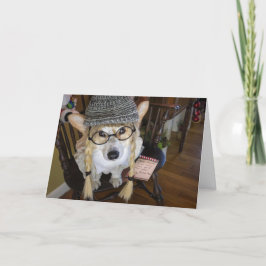 Corgi-Little Girl mit Hinweis für Santa Karte