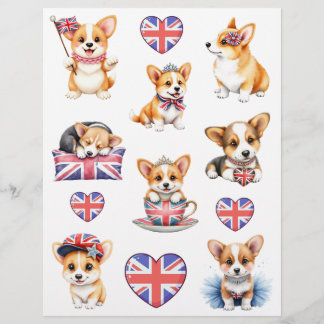 Corgi London Collage Scrapbook Papier
