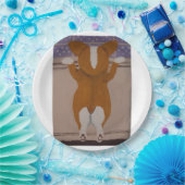 Corgi looking out window pappteller (Party)