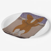 Corgi looking out window pappteller (Schrägansicht)