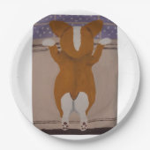 Corgi looking out window pappteller (Vorderseite)