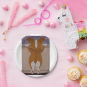 Corgi looking out window pappteller (Party)