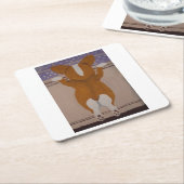 Corgi looking out window rechteckiger pappuntersetzer (angewinkelt)