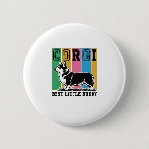 Corgi Love Shirt Vintage Gravur Hund Silhouette_ Button