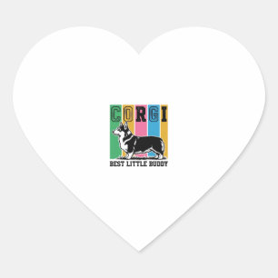 Corgi Love Shirt Vintage Gravur Hund Silhouette_ Herz-Aufkleber