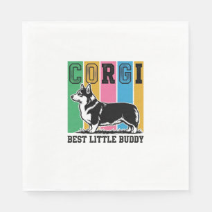 Corgi Love Shirt Vintage Gravur Hund Silhouette_ Serviette