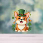 Corgi Lover Kleeblatt Happy St Patricks Day Acrylschild (Neutral)