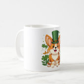 Corgi Lover Kleeblatt Happy St Patricks Day Kaffeetasse (Vorderseite Links)