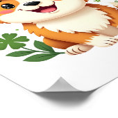 Corgi Lover Kleeblatt Happy St Patricks Day Poster (Ecke)