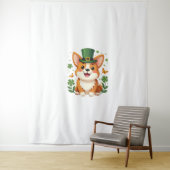 Corgi Lover Kleeblatt Happy St Patricks Day Wandteppich (Beispiel)