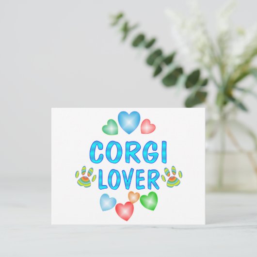 Corgi Lover Postkarte (Stehend Vorderseite)