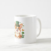 Corgi Lover Shamrock Happy St Patricks Day Kaffeetasse (VorderseiteRechts)