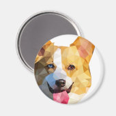 Corgi Low Poly Art Magnet (Vorderseite/Rückseite)