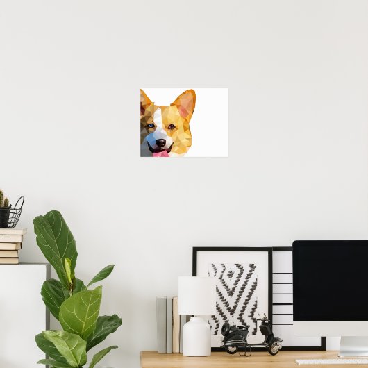 Corgi Low Poly Art Poster (Heimbüro)