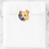 Corgi Low Poly Art Runder Aufkleber (Tasche)
