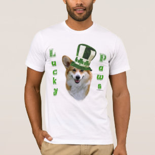 Corgi Lucky Paws; Corgi St Patrick's Day Geschenk T-Shirt
