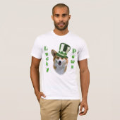 Corgi Lucky Paws; Corgi St Patrick's Day Geschenk T-Shirt (Vorne ganz)