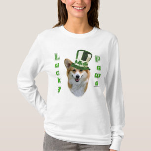 Corgi Lucky Paws; Corgi St Patrick's Day Geschenk T-Shirt