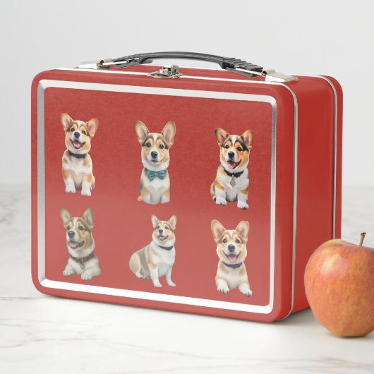 Corgi-Lunchbox Metall Brotdose (Beispiel)