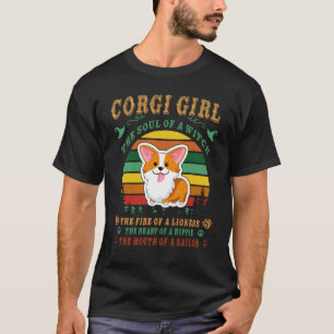Corgi-Mädchen Hexe Löwin Hippie Matrose (225) T-Shirt
